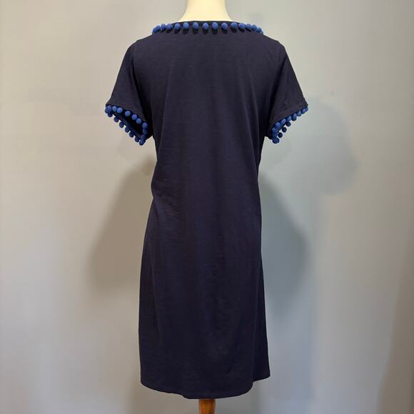 BODEN navy blue Bridget Pom Pom shift dress, Size 12 - Picture 6 of 7
